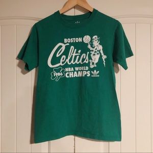 VINTAGE Adidas Celtics 1986 World Champs green tee